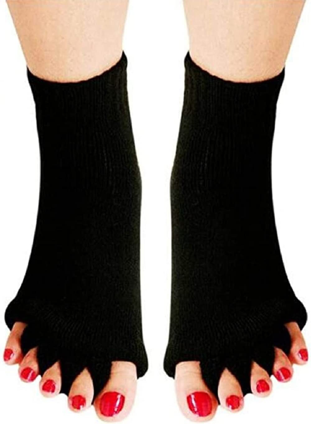 1 Pair Yoga Sport Gym Five Toe Separator Socks Foot Alignment Pain Massage Socks,Prevent Foot Cramps-image-45