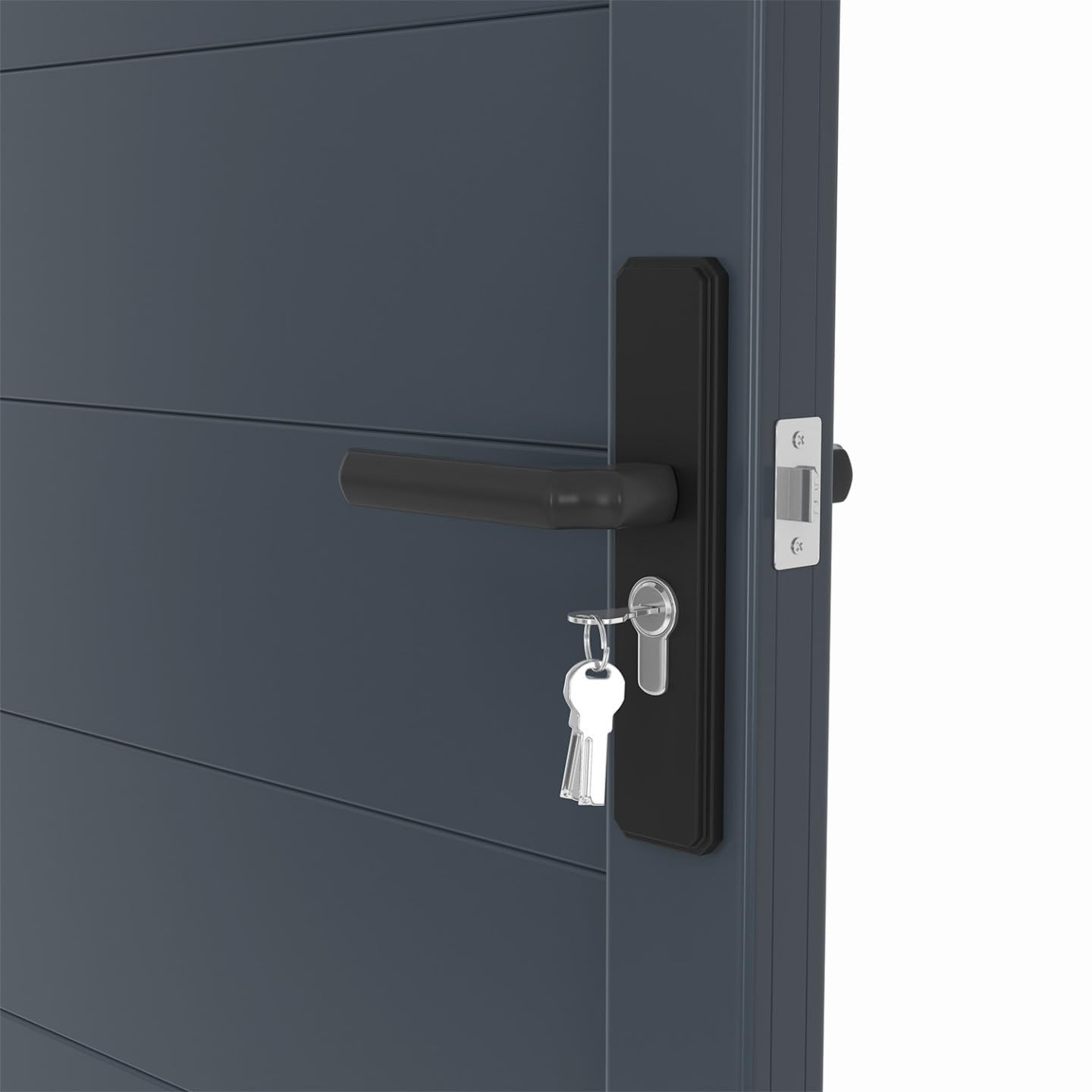 IDMarket - Puerta batiente de 100 x 180 cm de aluminio gris antracita