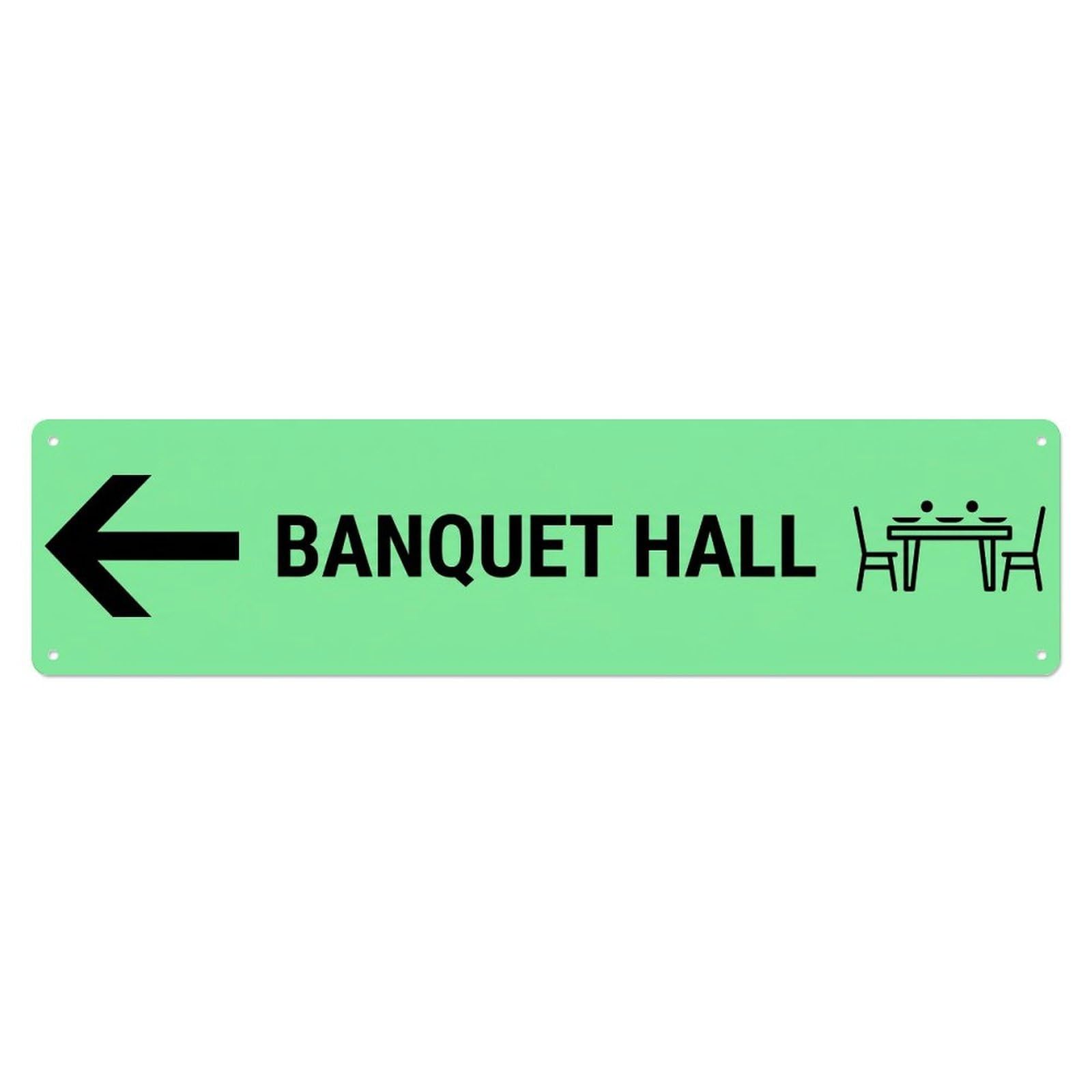 Okahys 4X16inch(10X40cm) Banquet Hall Left Directional Metal Tin Sign