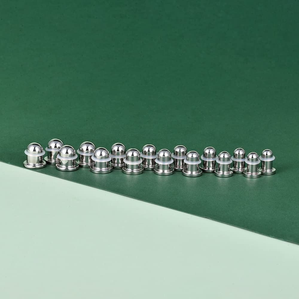 TBOSEN Set di dimensioni precise in acciaio inox O-Ring Tappi per le orecchie e tunnel Calibri Barella Piercing Kit, Metallo, arenaria