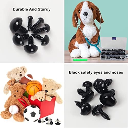 Yexixsr 566PCS Safety Eyes for Amigurumi, Various Sizes Crocheting Safety Eyes and Noses with Washers, for Teddy Bear, Stuffed Doll, Crochet Toy and Plush Animal - 5