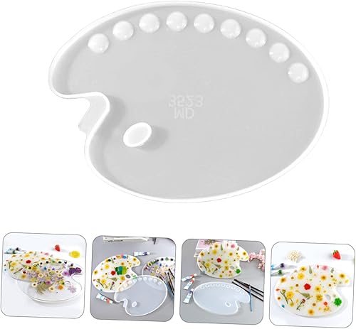 Miniatura 4 de SHINEOFI 1 molde de paleta de arte bandeja de silicona de resina epoxi superficie de espejo moldes de silicona para tablero de dibujo de color de