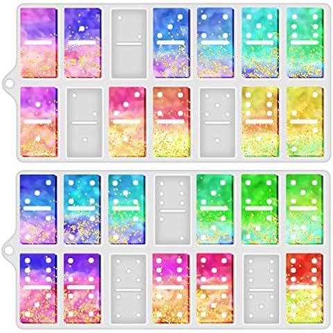 Upgraded Extra Large Thickening Domino Molds for Resin Casting,Standard Size Domino Resin Mold with Suspended Span,Food Grade Epoxy Resin Molds,Reusable DIY Resin Mold for Dominos or Chocolate Cover