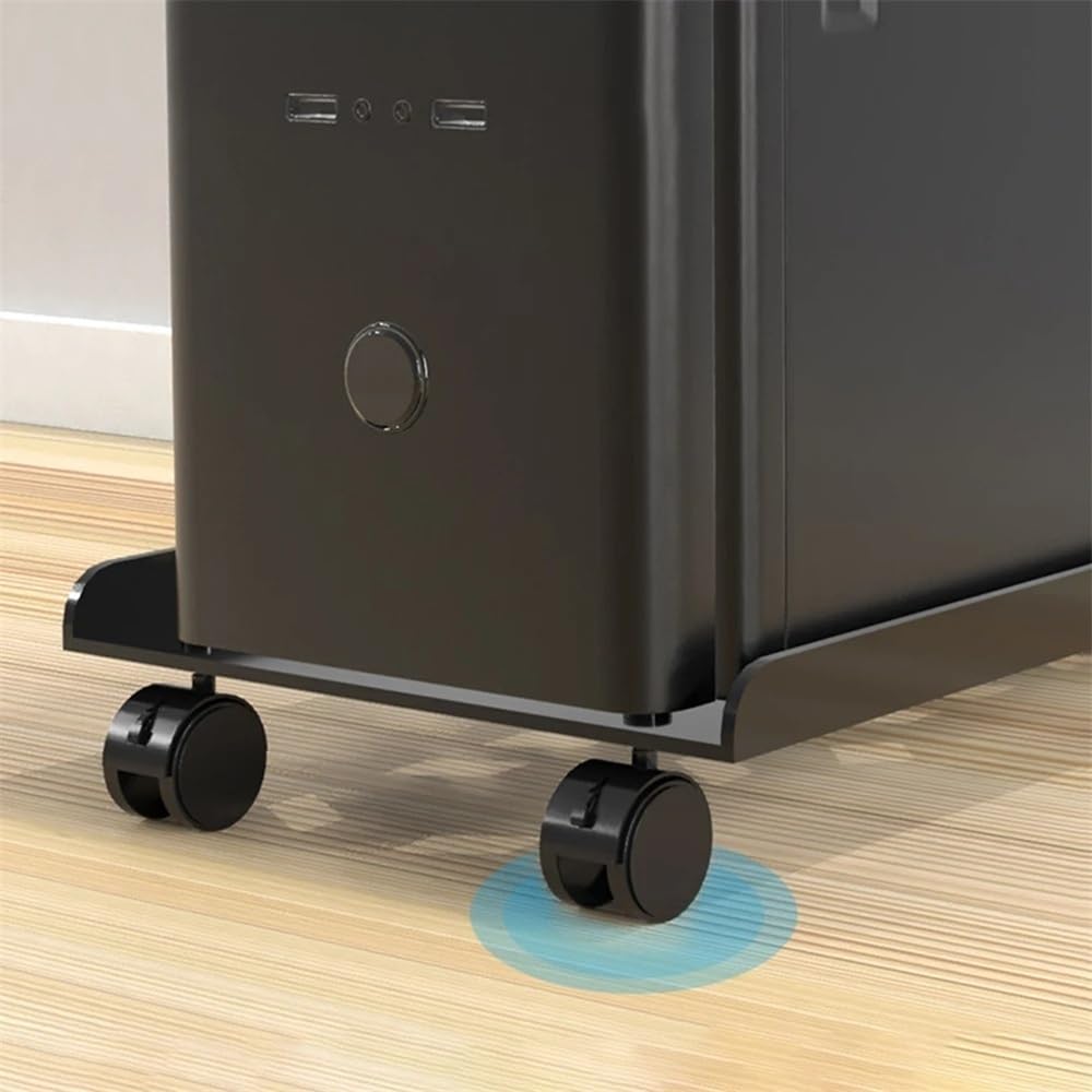 Support Tour pc Support à roulettes en acier for processeur, chariot mobile for tour de PC avec roulettes verrouillables, support de processeur au sol ventilé for bureau à domicile Support PC(Blanc)