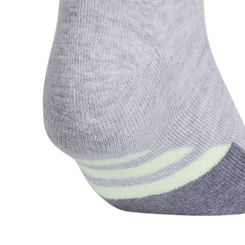 Adidas Women's Cushioned Ii 3-Pack Low Cut, Coollightheather/Glowgreen/Clearlilacpurple, Medium #TOP3