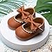 HsdsBebe Infant Baby Girls Mary Jane Flats Bow Non-Slip Soft Sole Princess Toddler First Walkers Sneaker Wedding Dress Shoes(HM1628 Brown,3)