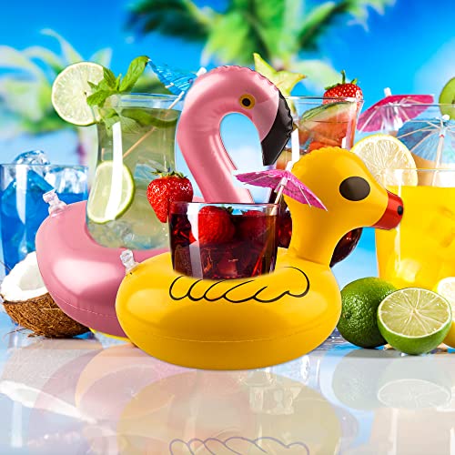 Sonarun 60 Pack Inflatable Drink Holders Inflatable Pool Cup Coasters Inflatable Drinking Cup Holder with Air Pump for Swimming Pool Beach Holiday Party Supplies - image 8