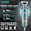 VGR Beard Trimmer Men Rechargeable Kit via USB-C All in One Grooming 180 Min Battery IPX6 Waterproof Cordless Hair Clippers - Male Electric Shaver Razor for Face Ear Nose Head Body Groomer 6 in 1 #3