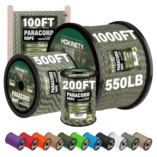 Paracord Rope 550 lb - 4MM 100ft Heavy-Duty Parachute Spool para Cord Lanyard Outdoor Gear for Tent, Camping, Clothes line, Hiking, Fishing, Survival Bracelet - Camo Green