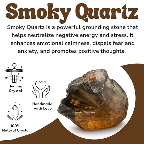 Image of Amazing Gemstone 2 Pieces Smoky Quartz Raw Crystals and Healing Stones, Natural Rocks for Tumbling and DIY Raw Stones and Crystals