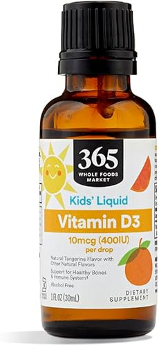 365 by Whole Foods Market, Vitamina D-3 Líquido 400Iu Sabor a Mandarina, 1 onza