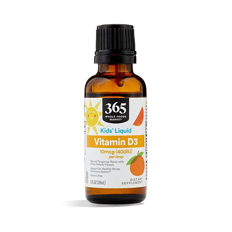 365 by Whole Foods Market — Vitamina D3 líquida 400 UI, sabor tangerina, 30 mL