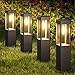Joomer Solarlampen für Außen Garten, LED Solarleuchten für Außen Warmweiß Quadrat Wegeleuchte Gartenleuchte Wetterfest für Terrasse Rasen Terrasse Auffahrt Deko, 4 Stück