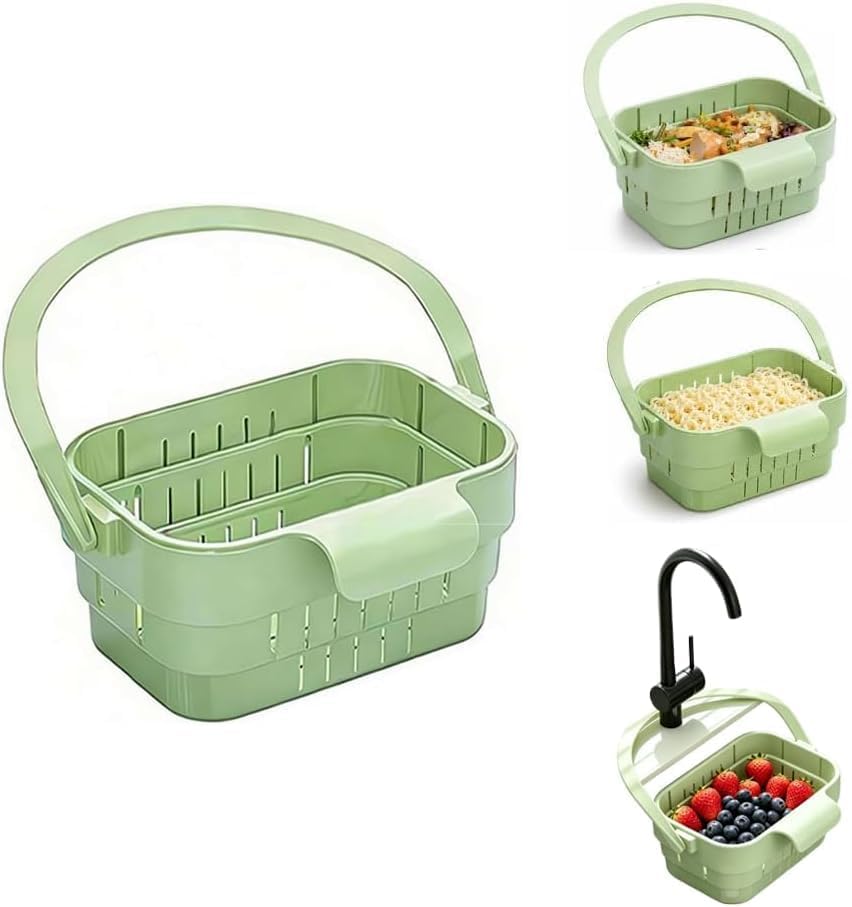 Collapsible Colander, Sink Strainer Basket for Drain, Colander for Kitchen, Colanders for Washing Fruits and Vegetables,Suitable for RVs, Kitchens, and Other Areas.
