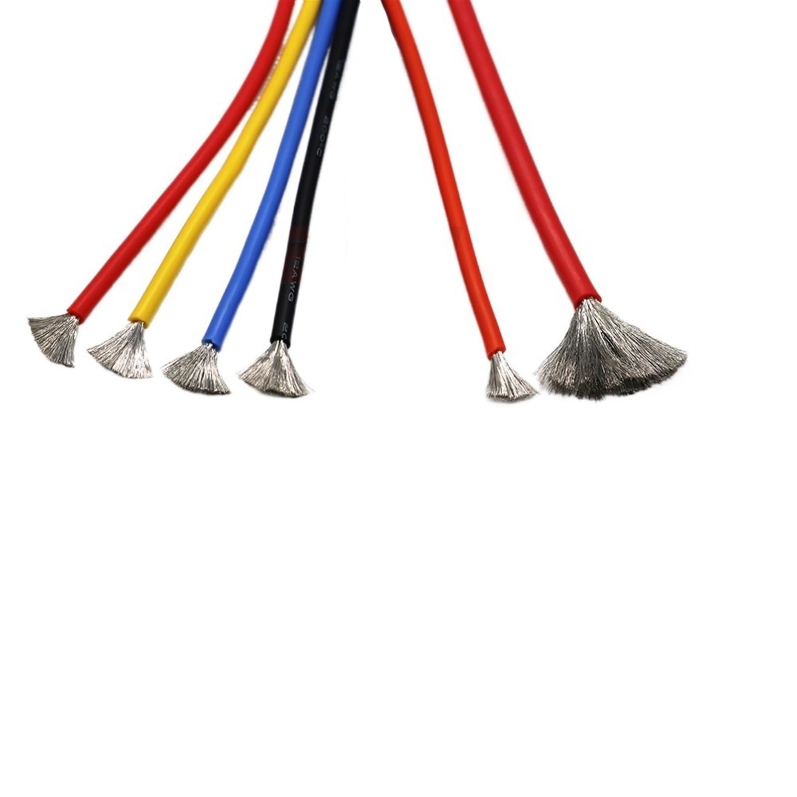 Cable eléctrico para Conexiones, Cable de Silicona for lámparas y Motores, Calibre AWG 12, 14 y 16, Multicolor, Varios tamaños.(Yellow,5Meter 12 AWG)