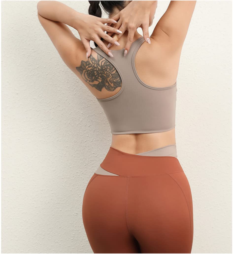 Angcoco Women's High Waisted Tummy Control Yoga Pants+Bra 2-Piece Set