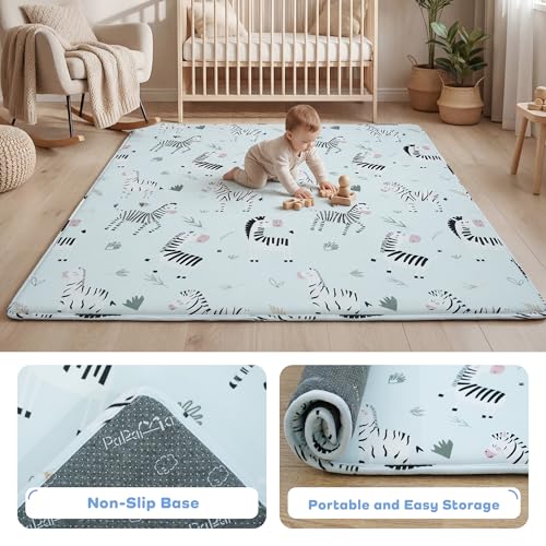 Image of 1.5 inch Thick Play Mats, 50x50 Memory Foam Play Mats for Babies, Zebra