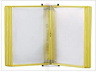 HSTBLEOO Referencia de escritorio: 10 paneles de doble cara, para mostrar documentos A4, se puede seleccionar una variedad de colores, carpeta dura montada en la pared (color: amarillo)