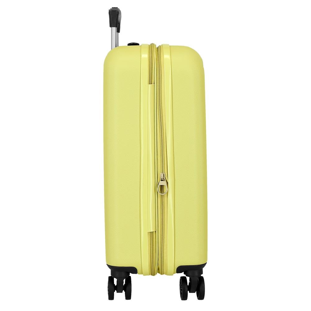 ROLL ROAD Cambogia - Valigia da cabina gialla, 40 x 55 x 20 cm, rigida 2,9 kg, chiusura a combinazione laterale, in ABS, 2,9 kg, 37 l, estensibile, bagaglio a mano, giallo, Taglia unica, Valigia