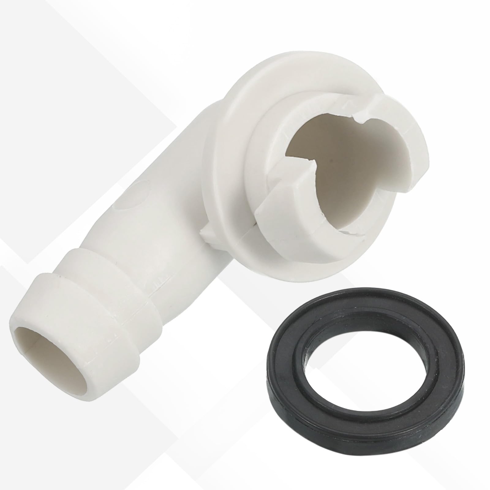 QUARKZMAN 5Pz Raccordo a Gomito per Tubo di Scarico 16mm Bianco | e Condizionatori a Finestra, con Anello in Gomma, del Condizionatore, per Unità Split