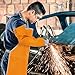 QWORK Leather Welding Apron & Sleeves & Fireproof Shoe Leg Cover, Heat Flame Resistant, Work Apron with Tool Pockets, Welding Safety Boot Covers