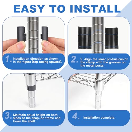 Image of 60PCS Wire Shelf Clips, Wire Rack Lock Clip for 1 inch Post, 30 Pairs of Plastic Shelf Clips for Metal Shelving Sleeves System Replacements, for All Kinds of Shelving, Split Sleeve Lock Metal Shelf