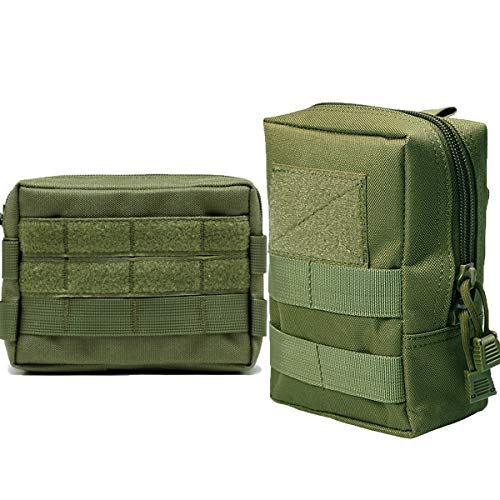 Hoanan Molle Pouches, Tactical Admin Pouch Compact EDC Utility Gadget Gear Pouch Military Carry Accessory Belt Hanging Waist Bag(Olive)