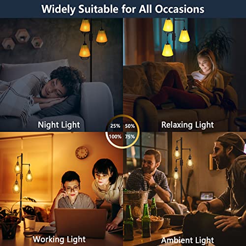 LTBLIGHT 68 Inch Industrial Floor Lamp with 3 Dimmable Edison Bulbs Black - image 7