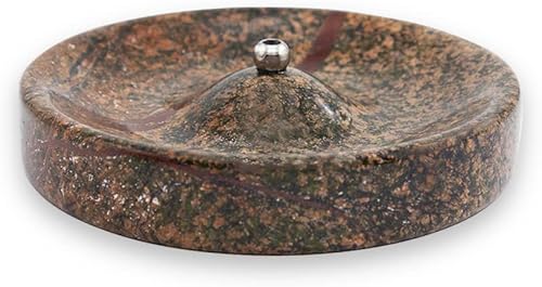 Sermo Quemador redondo de incienso de mármol (raso verde y amarillo)