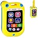 Produktbild alles-meine.de GmbH Smartphone - Handy mit - 40 SOUND´s & Musik & LED Licht - GELB/BLAU - inkl. Halterung z.B. für Kinderwagen - elektrisches Kinderhandy - Telefon - Lernha..
