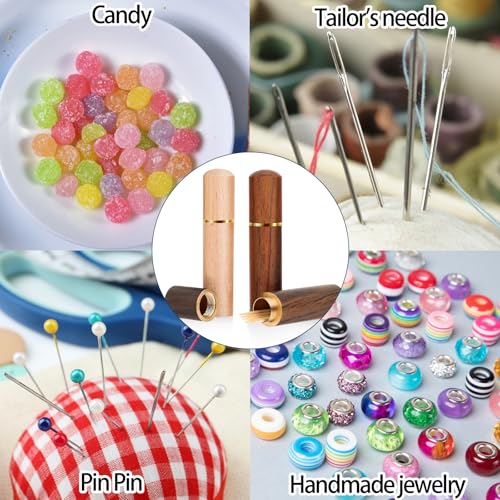 AHQiZFX 3 Stk Zahnstocherhalter Box Holz, Tragbare Zahnstocher Aufbewahrung, Outdoor Etui