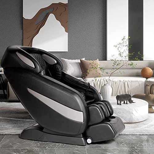 Massage Chair,Zero Gravity Sl Track Massage Chairs, Full Body Shiatsu Massage Chair Recliner With Space Saving, Auto Body Detection, Thai Stretching, Bluetooth Speaker, Heat, Foot Roller (Black) #TOP6