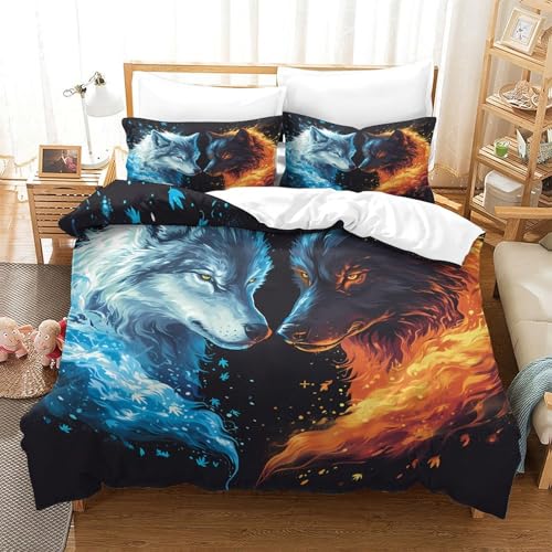 Housse de couette microfibre hypoallergénique imprimé 3D avec zip