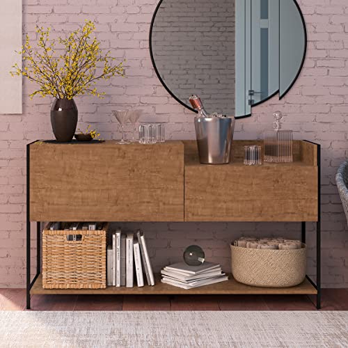 Lagom Made Industrial Buffet Cabinet, Sideboard Console Table With Doors And Shelf For Kitchen, Dining Room, Living Room (53Inch Long), Brown (27850/51) #TOP6
