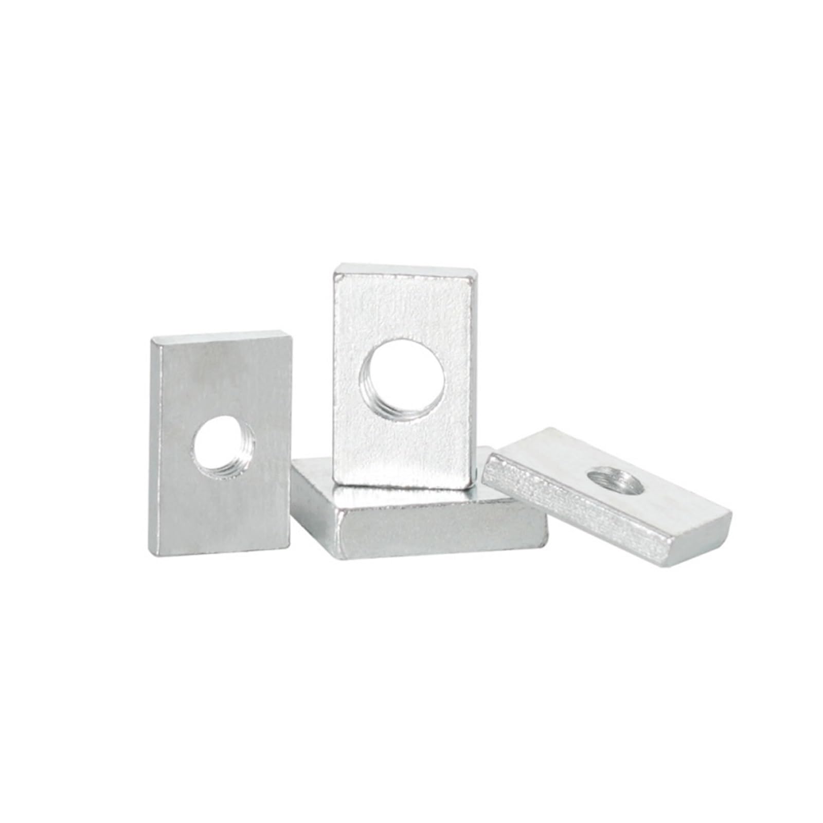Tuercas cuadradas, Bloque Deslizante cuadrangular galvanizado de Acero al Carbono M8 M10 (5/10 Piezas)(M8x15x20x4)