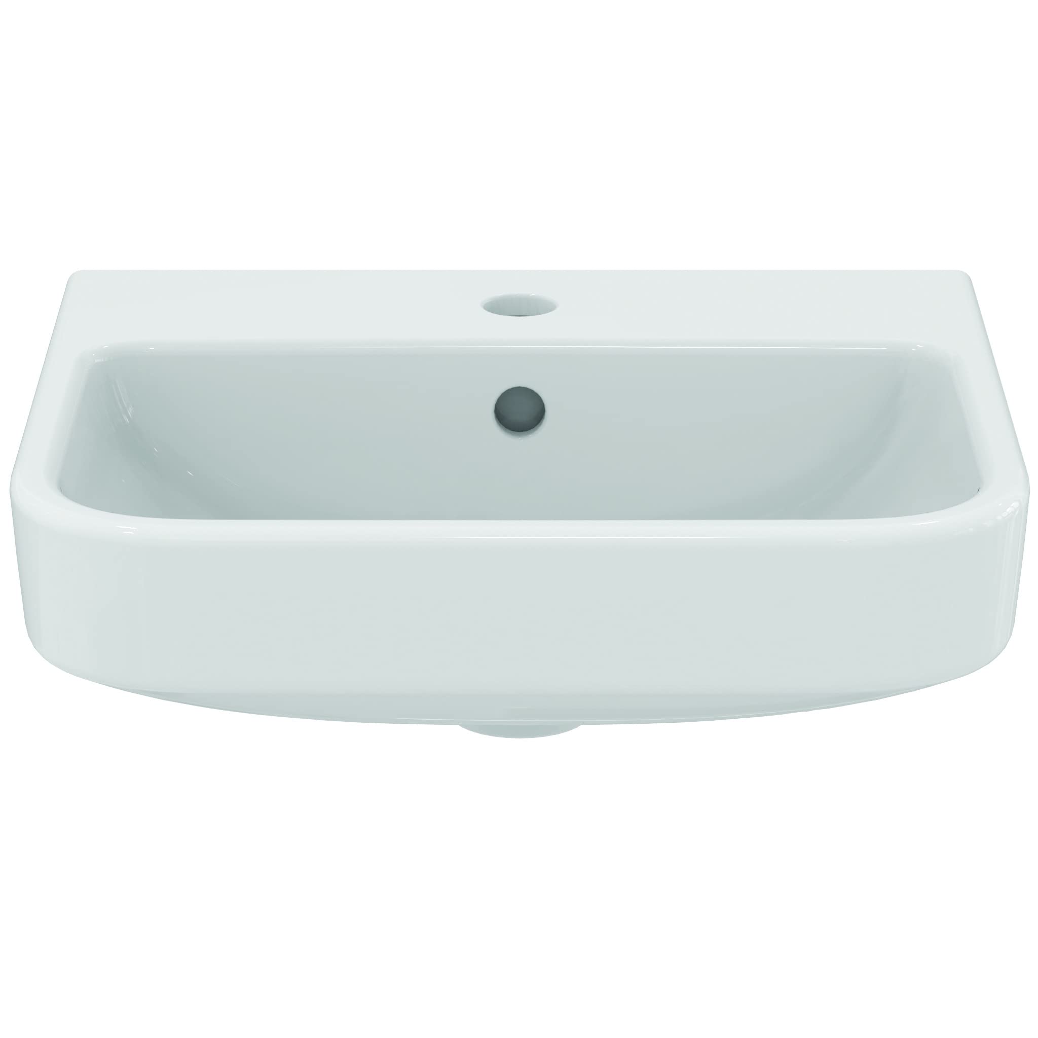 Ideal Standard I.LIFE B Lave-mains pour Salle de bain ou Toilettes, Rectangulaire, 45 x 38 x 18 cm, Céramique, Percé, Trop-Plein, T461001