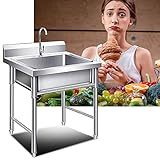 Lavello da cucina: il lavello da cucina è realizzato in acciaio inossidabile 304 di alta qualità. modanatura di un pezzo, con una superficie lucida e un effetto duraturo, che sembra lucido e che sarà sicuramente brillante come una cucina! liscio, resistente all'usura e ai graffi, super facile da pulire e mantenere igienico, durevole e di lunga durata. La struttura robusta ha un bell'aspetto, un migliore effetto anti-corrosione e un aspetto lucido.