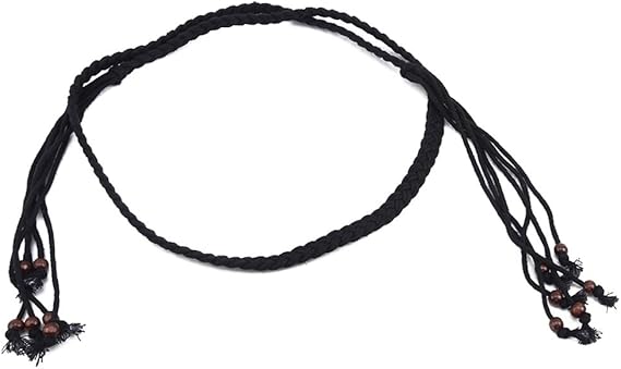 Amazon Pinking 紐ベルト ウェストベルト 細 ロープベルト ひもベルト 編み 織り 飾り ベルト レディース シンプル ファッション 4色 黒色 ベルト 通販