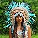 Novum Crafts Feather Headdress | Native American Indian Inspired | Turquoise