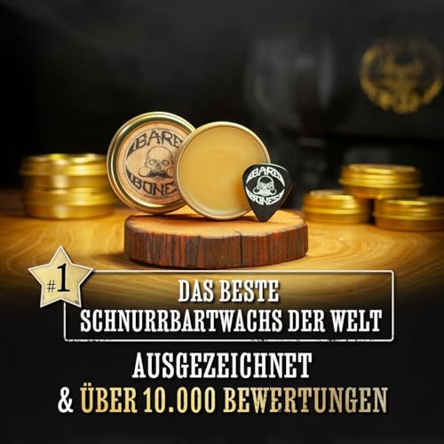 Pflege-Schnurrbartwachs mit mittlerem Halt für Männer – 1 Unze Bare-Bones-Schnurrbart- und Bartwachs in der Dose – perfekt für Death-Grip-Lenkerschnurrbärte – keine Wärmequelle erforderlich