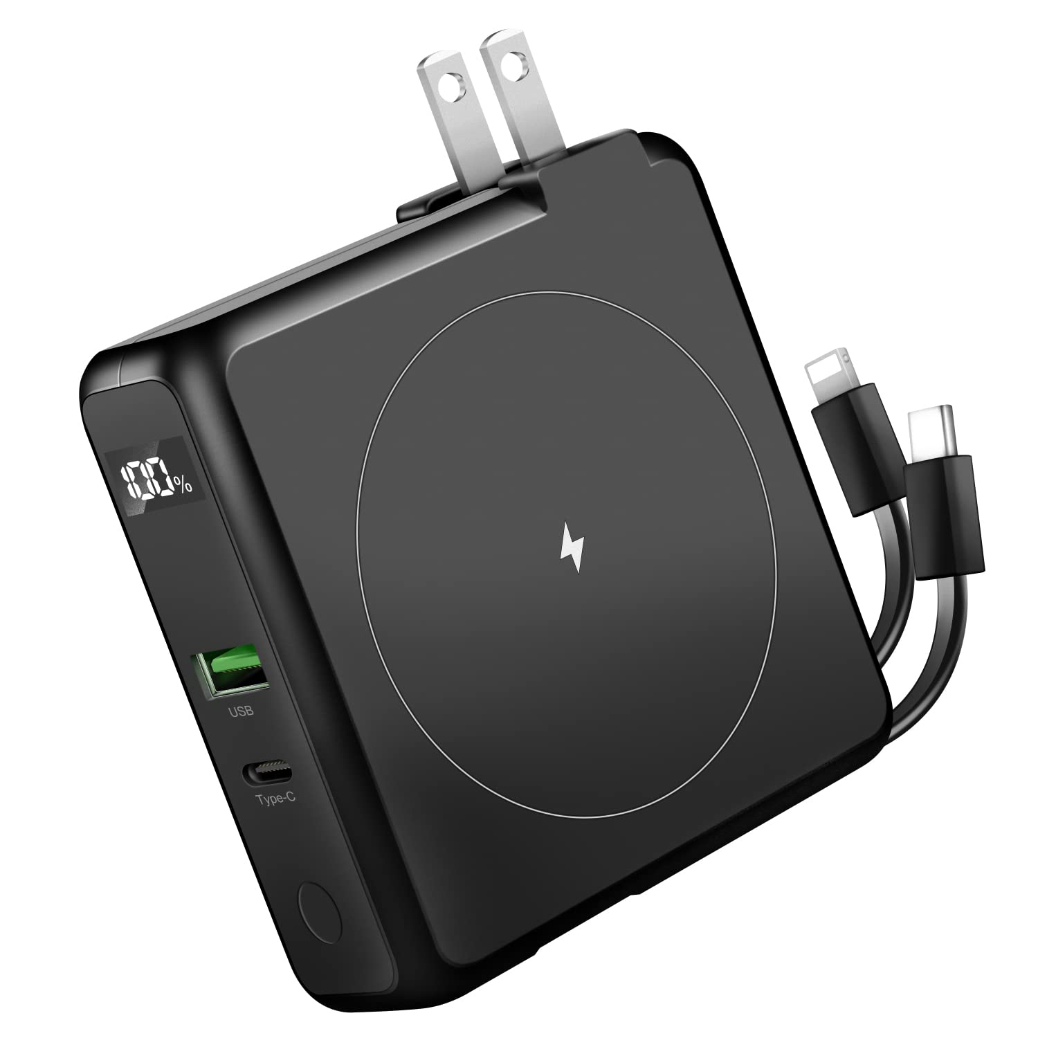 Amazon | モバイルバッテリー ケーブル内蔵 急速充電 10000mAh