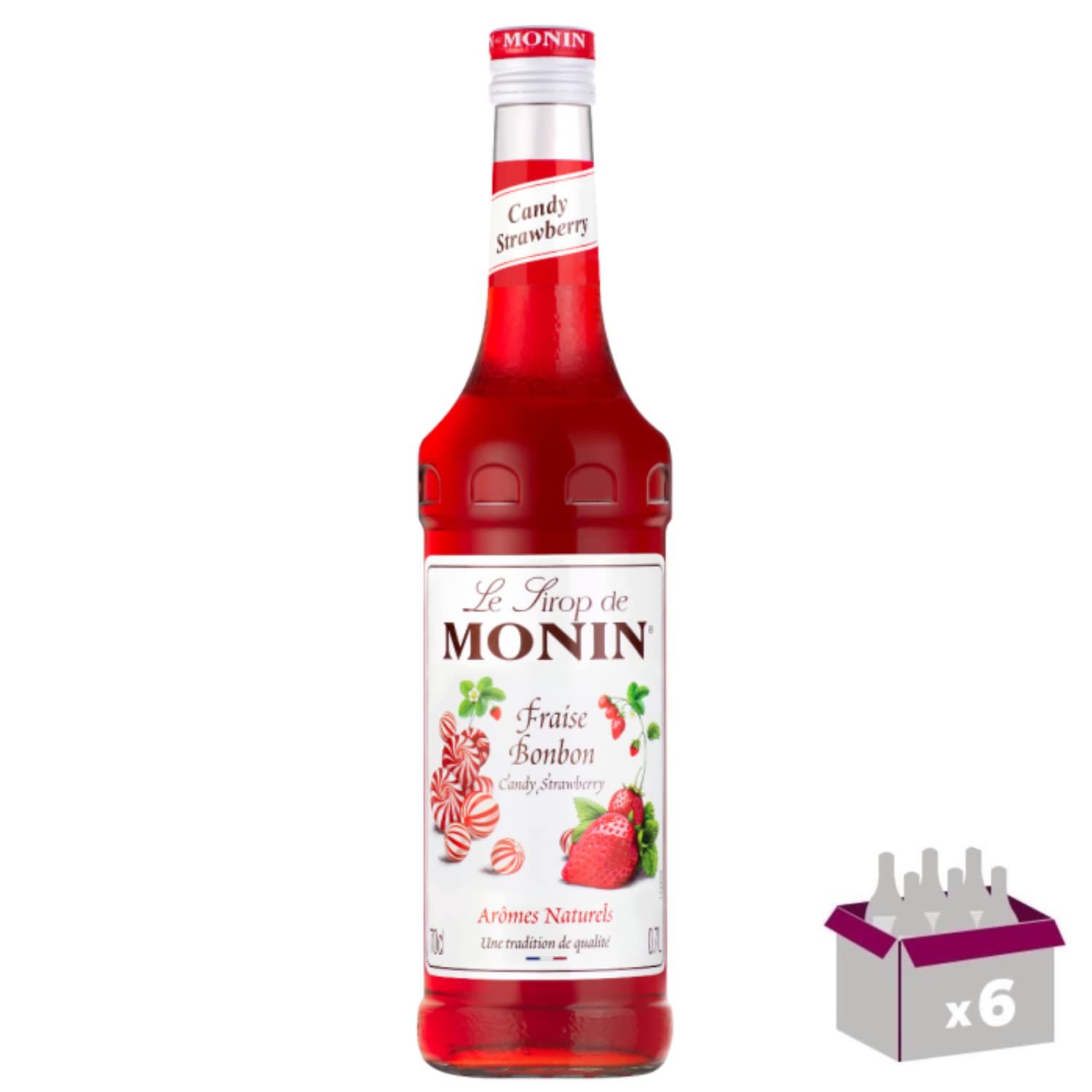 Lot de 6 Sirop - Fraise bonbon - 70cL