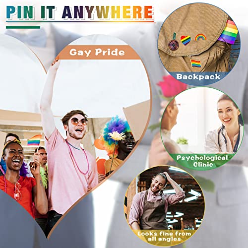 Image of MTLEE 48 Pieces Gay Pride Pins Rainbow Lapel Pins Bulk Handmade Brooch Lgbt Accessories for Men Women Clothes Bag