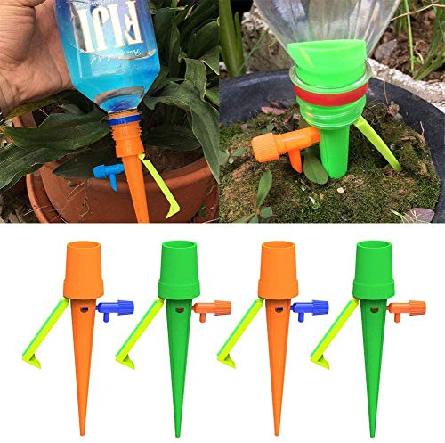12 Pcs Automatic Plant Watering Spikes - Self Water Plants System Devices With Control Switch, Vacations Potted Waterers Stakes When Away #TOP6