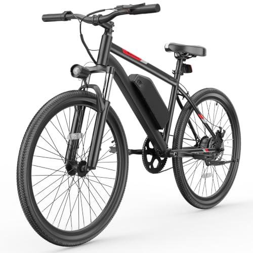 Electric Bike for Adults, 20"/26" Mountain Ebike, 250W Motor with 1000W Peak Power, 48V 5.2Ah Removable Battery, Up to 30 Miles Range, 3 Riding Modes, Front Suspension