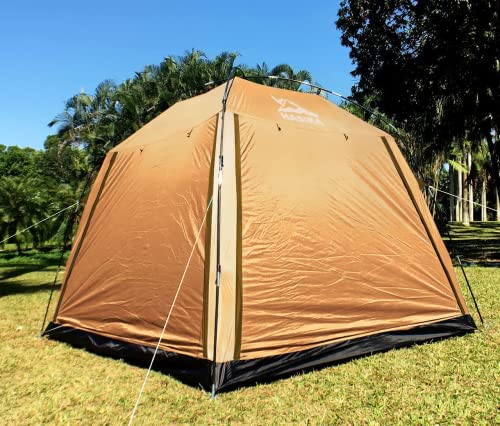 Hasika Screen Camping Tent With Floor 4 Season 8X8Ft Large Mesh Room Shelter Canopy For Outdoors Gazebo Outside Poles Excluded Orange #TOP3