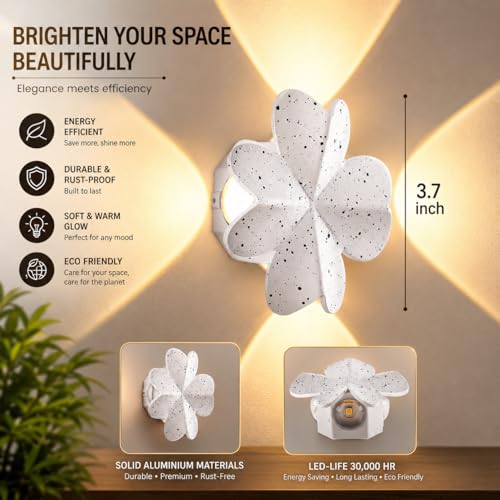 Image of Gesto 8W Waterproof Led Wall Light for Home Decoration - Up Down 4-Way LED Wall Lamp | IP65 Outdoor Fancy Wall Lights for Balcony,Gate,Elevation,Garden,Patio | Decorative Wall Mount Light -Pack of 2