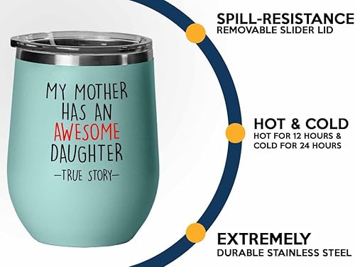 Miniatura 3 de Mother Teal Edition Wine Tumbler 12oz - Kids True story - Family Squad Fam Thank You Gift Siblings Parents Grandparents Funny nephew Mother
