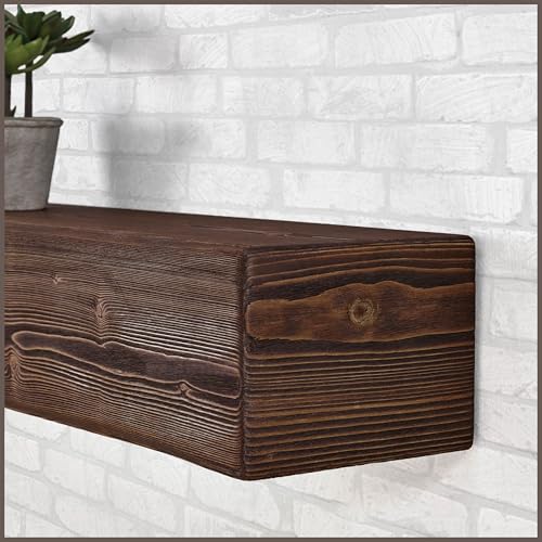 Adorwood Handmade Fireplace Mantel Shelf 61'', Extra Wide Rustic Wood