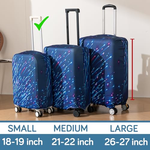 Image of HOKIPO 220gsm Durable and Washable Suitcase Covers for Trolley Suitcase, Small (18-19inch) - Cosmic Streaks (AR-6343-D18)